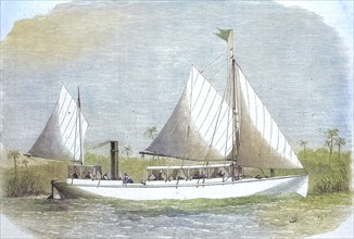 Taugh-a-Ballagh, Expedition Ship to Central Africa, 1869, France, Historic, digitally restored