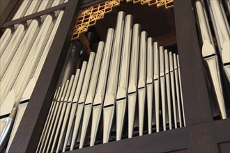 Organ pipes, organ of the Roman Catholic town parish church of St. Augustin, Coburg, Upper