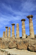 In the Parco Valle dei Templi di Agrigento, Unesco World Heritage Site, remains of the ancient city