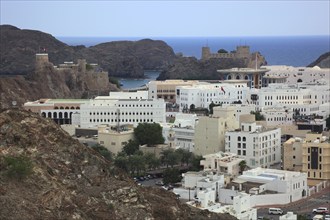 View of the old city of Muscat, Oman, Asia