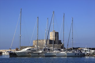 City of Trapani, the port and the former military hospital, Lazzaretto Castello della Colombaia,