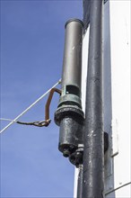 Low-pitched plain steam whistle, ship's horn of vessel