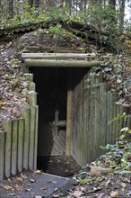 Entrance of cagna, hideout of the Belgian resistance fighters, the maquisards, at the Wolfsschlucht