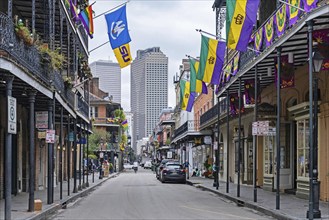 Restaurants and hotels in Royal street, French Quarter, Vieux Carré, oldest neighborhood in the