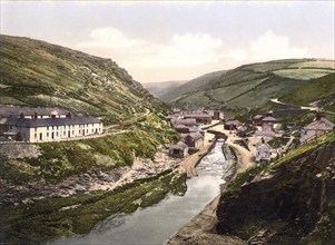 View of Boscastle, coastal village in the parish of Forrabury in the north of the English county of