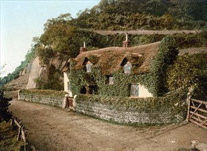 Swiss cottage, Old Maid's cottage from 1765, Lee, Devon, ca 1895, England, Historical, digitally