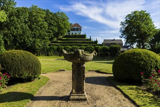 Heinrichsburg Castle in Diesbar Seußlitz View from the castle park