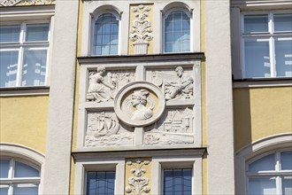 House facade, Bamberg, Upper Franconia, Bavaria, Germany, Europe