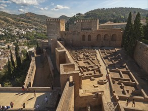 The Alhambra, the city castle on the Sabikah Hill in Granada, is a UNESCO World Heritage Site.