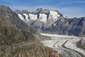 Great Aletsch Glacier, the heart of the Jungfrau-Aletsch-Bietschhorn UNESCO World Heritage Site,