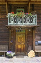 Balcony at an old farmhouse, Ulten, South Tyrol, Italy, Europe