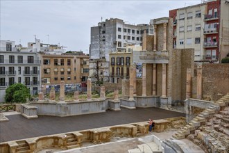 Teatro Romano, Roman amphitheater, in the old town of Cartagena, Region of Murcia, Spain, Europe