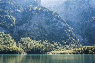 Light mood at Lake Klöntal, Klöntal, Canton Glarus, Switzerland, Europe