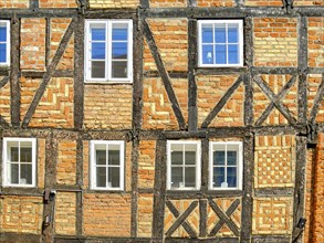 Concept and symbol image, concept of the half-timbered house, illustrated using the example of the