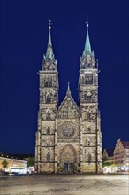 St. Lorenz, Gothic church building, Protestant city church with two towers of 80, 8 and 81 metres