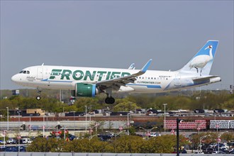 An Airbus A320neo aircraft of Frontier Airlines with the registration number N358FR at Chicago