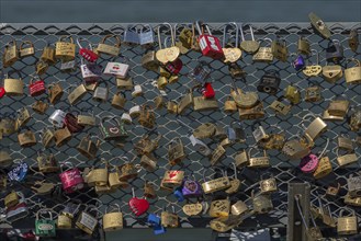 Love locks on a fence, Paris, France, Europe