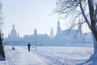 Dresden silhouette in winter