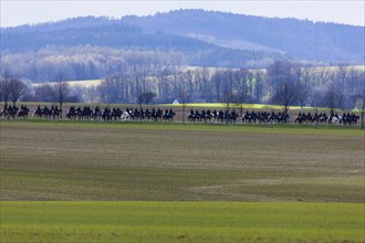 Every year at Easter there are about 5 processions in Lusatia, each with about 200 riders. The