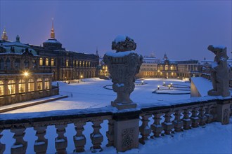 Zwinger in winter, Winter, the Dresden Zwinger, is one of the most important Baroque buildings from