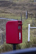 Red letterbox, wayside, Isle of Skye, Great Britain