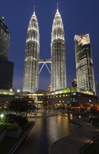 KUALA LUMPUR, MALAYSIA, MAY 5: Petronas Twin Towers in twilight on May 5, 2011 in Kuala Lumpur.