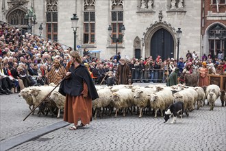 BRUGES, BELGIUM, MAY 17: Annual Procession of the Holy Blood on Ascension Day. Locals perform an