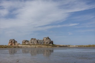 House among the rocks, Le Gouffre, Brittany, France, Europe