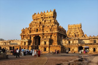 TANJORE, INDIA, MARCH 26, 2011: Famous Brihadishwarar Temple in Tanjore (Thanjavur), Tamil Nadu,