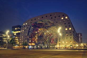 ROTTERDAM, NETHERLANDS, MAY 25, 2018: Markthal Market Hall residential and office building with a