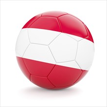 3d rendering of Austria soccer football ball with Austrian flag isolated on white background