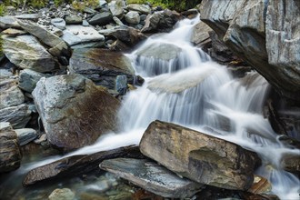 Cascade of Bhagsu waterfall in Bhagsu, Himachal Pradesh, India, Asia