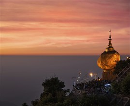 Golden Rock, Kyaiktiyo Pagoda, famous Myanmar landmark, Buddhist pilgrimage site and tourist