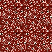 Red floral wallpaper pattern, vector illustration