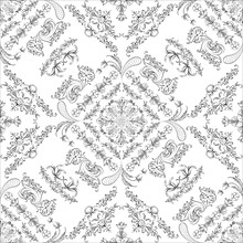 Hand drawn seamless floral pattern on a white background, vector textile template