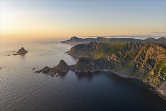 Rocky coast, fjords and mountains, Måtinden mountain, Bleik, Andoya island, Vesterålen archipelago,