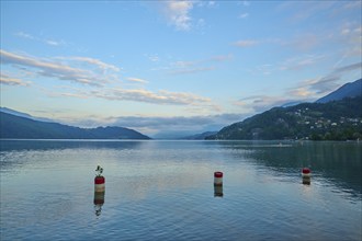 Lake, sky, clouds, twilight, sunrise, summer, Lake Millstatt, Döbriach, Carinthia, Austria, Europe