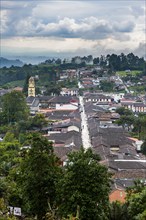 Overlook over Salento, Unesco site coffee cultural landscape, Salento, Colombia, South America