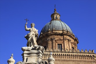 City of Palermo, statue of Santa Rosalia, Divae Rosalia, patron saint of the city, in front of the