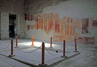 Villa of Poppea, remains of the fresco decoration. Historic town of Oplontis, Torre Annunziata,