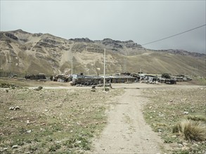 Huts of a miners' settlement, Ticlio, Peru, South America