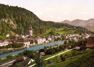 Laufen, near Bad Ischl, Austria, c. 1890, Historic, digitally restored reproduction from a 19th