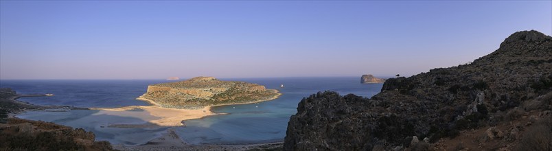 Gramvoussa Peninsula, panoramic photo, lagoon, island, turquoise sea, green sea, blue sea, Pirate