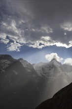 Grossglockner, Großglockner (3798 m), highest mountain in Austria in the Hohe Tauern National Park,