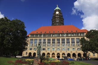 The New Town Hall in Dresden, Saxony, Germany, Europe