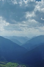 View from the Wendelstein into the surroundings, August, Bavaria, Germany, Europe