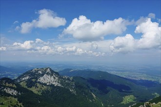 View from the Wendelstein into the surroundings, August, Bavaria, Germany, Europe