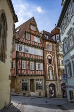 Historic half-timbered house on the Schulberg, Tübingen, Baden-Württemberg, Germany, Europe