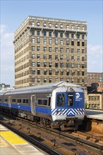 Metro-North Railroad commuter train at Harlem 125th Street station in New York, USA, North America