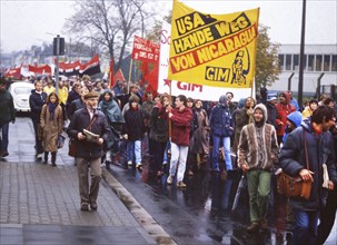 DEU, Germany: The historical slides from the 84-85 r years, Bonn. Rally, Solidarity with Nicaragua